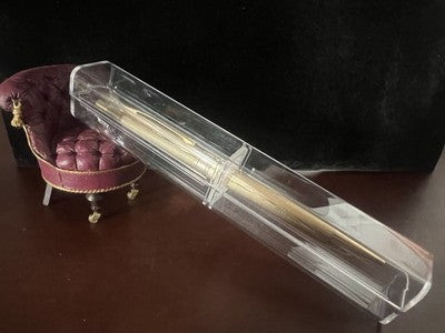 🔴 DELTA penna sfera dorata millerighe pulsante a scatto scrive vintage