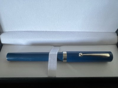 🔴 SHEAFFER penna stilografica blu a cartuccia pennino M No Nonsense vintage
