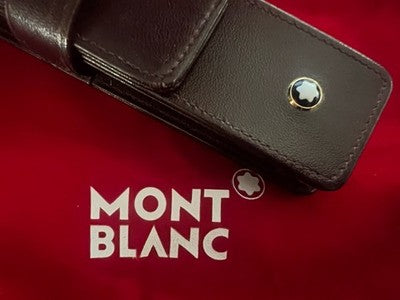 MONTBLANC Étui Pour Stylo À Plume Sphère En Cuir Moka Marron Foncé 1 Stylo 