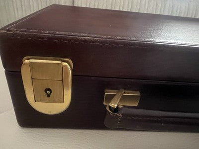 Valise Penne Exposition Porte-Stylo Cuir Interne Velours 2 Sections Vintage 