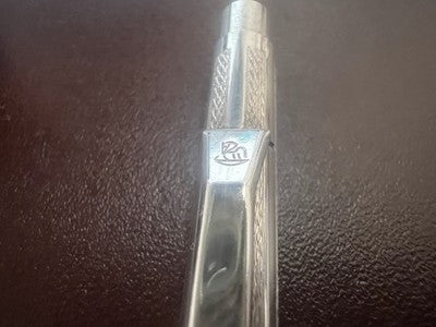 Pelikan Penne Sphère Plaqué Argent Guilloché Automatique Écrit Vintage