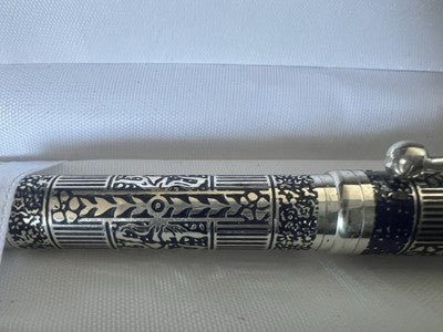 🔴 LAURA BIAGIOTTI penna stilografica metallo bassorilievi blu pennino iridium