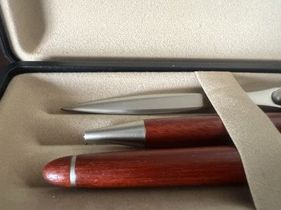 🔴 Penna sfera stilografica tagliacarte LEGNO Iridium 7 scrivono vintage