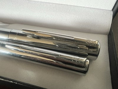 🔴 WATERMAN penna stilografica Graduate cromata punta F con penna sfera