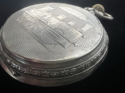 🔴 Orologio tasca ANTI MAGNETIQUE carrozza Ligne Droite manuale funziona vintage