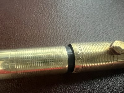 🔴 RECORD penna stilografica pennino ORO 14KT a pulsante scrive vintage D