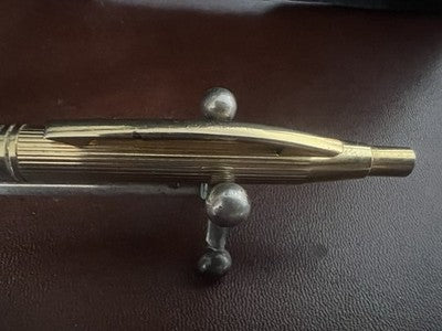 🔴 DELTA penna sfera dorata millerighe pulsante a scatto scrive vintage