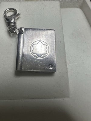 🔴 MONTBLANC 925 Silver pendant small diamond book ingot lobster clasp 