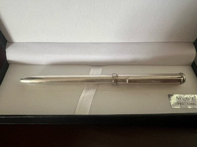 RAFAEL D'ANDRE Stylo À Bille ARGENT 925 MASSIF Écrit Avec Étui