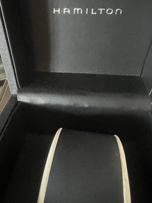 🔴 HAMILTON box scatola orologio legno nero con cuscino custodia cofanetto