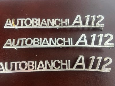 Armes autobianchi A112 Voiture Emblème Écrit Logo Plaque Métal I 