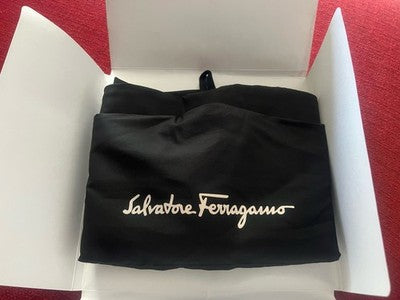 🔴 SALVATORE FERRAGAMO porta abito copri abito uomo tessuto nero con astuccio