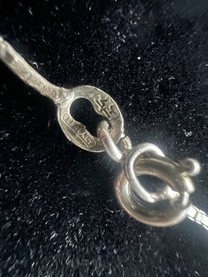🔴 Collana ARGENTO MASSICCIO 925 con ciondolo CALIMERO smalti neri vintage