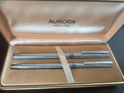 🔴 AURORA penna stilografica Marco Polo pennino F con converter e sfera set