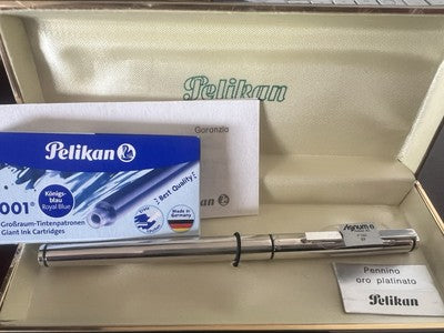🔴 PELIKAN penna stilografica P580 Signum pennino oro EF con garanzia vintage