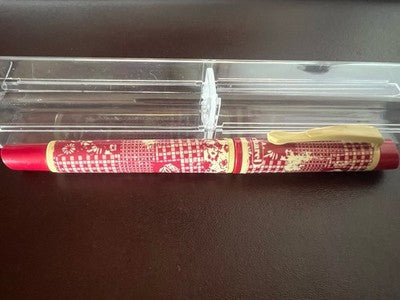 🔴 CACHAREL penna stilografica rossa decorata con cartucce scrive vintage