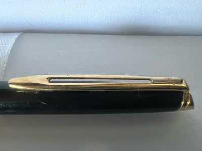 🔴 WATERMAN penna sfera Hemisphere lacca nera lucida profili dorati scrive