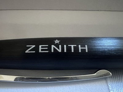 🔴 ZENITH penna sfera nera refill roller con stellina scrive con astuccio NOS