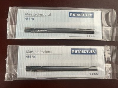 🔴 STAEDTLER Mars Professional refill 716 0,3 mm NOS Made in Germany (2 pezzi)