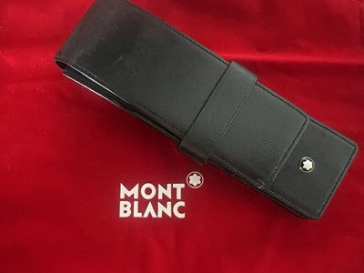 🔴 MONTBLANC custodia penna stilografica e sfera Meisterstuck pelle 2-3 posti