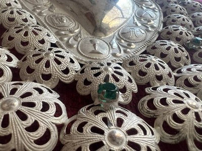 🔴 Ex voto Herz SILBER 800 cm Höhe 48 Barockdesign Italien Vintage SELTEN 