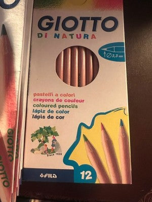 Rote GIOTTO Naturmalstifte, 12 Stück, Ø 3,8 mm + Ø 3,3 mm, 12 neue Packungen 