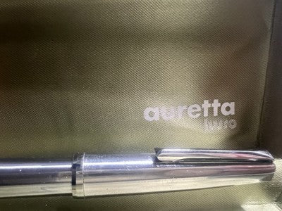 Auretta Stylo-Plume Stylo à Plume par Aurora Chrome Et Cartouches Vintage 1970 