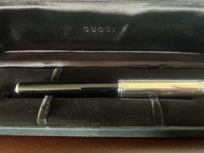 GUCCI Bolígrafo Esfera Roller Clásico Minimalista Garantía Caja NOS Vintage