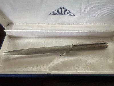 Lalex Stylo-Plume Sphère Corps Rhodium Mat Profils Poli Italienne Écrit Rétro