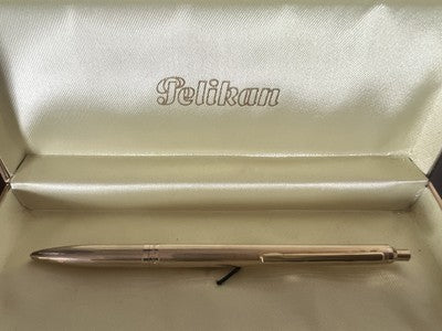 🔴 PELIKAN penna sfera LAMINATA ORO pulsante a scatto nuova vintage