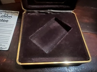 🔴 COLIBRI' scatola accendino Executive Elite Moire Moirette Monogas vintage