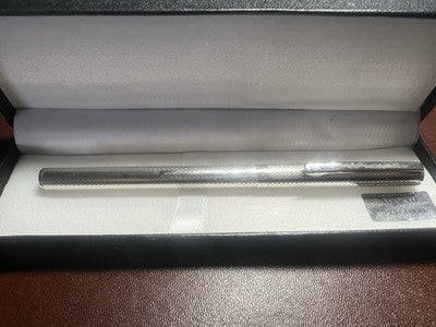Kugelschreiber, Silber 925, massiv, guillochiert, Vintage 1 