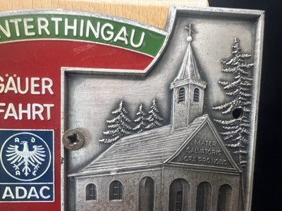 🔴 Badge auto ADAC 1° Allgäuer Heimatfahrt AMC Unterthingau Raduno 1976 vintage