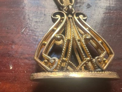 Chaîne Montre Poche Victorienne Chatelaine Joint Pinchbeck Antique 1800 N.3