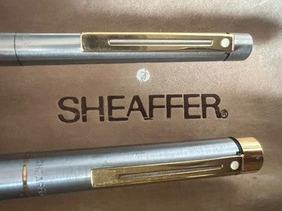 🔴 SHEAFFER penna sfera + roller Imperial Triumph metallo cromato profili dorati