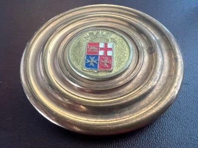 Marine Militaire Médaille Presse-Papier de Bureau Laiton Avec Écusson