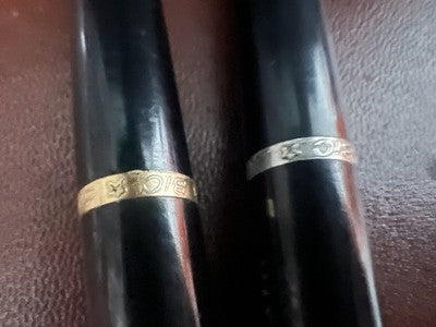 BIC Ballpoint Pens Black With Golden And Chrome Ring Vintage Desk B 