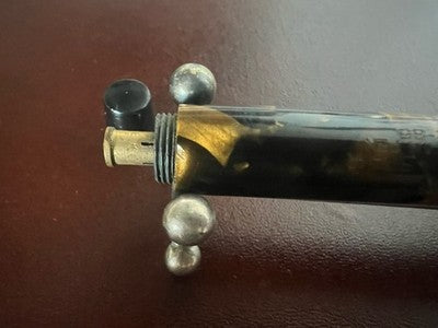 Lápiz Pluma Fuente Black Star Celuloide Marmorata Nib Oro 14k Vintage