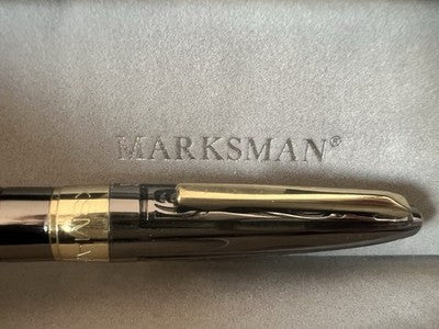 🔴 MARKSMAN penna stilografica metallo cesellato canna di fucile vintage
