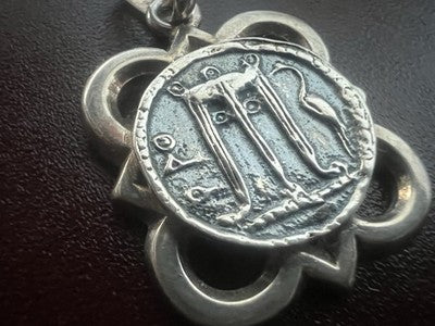 Pendant GERARDO SACCO Silver 925 Masks & Coins With Medal Vintage
