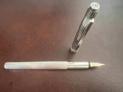 🔴 DIOR Füllfederhalter, 925er Silber, Montblanc Goldfeder, M 31312 CD, NOS 