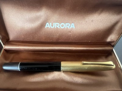 Aurora Pen Fountain Pen 88 Pen Gold 14KT Piston Marking Vintage 896608 