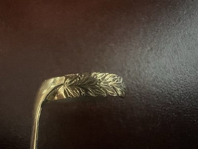 🔴 AURORA clip cappuccio penna stilografica foglie alloro placcata ORO vintage