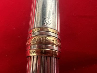 🔴 MONTBLANC Meisterstück Solitaire 164 Ballpoint Pen Solid Silver 925 SUPER 