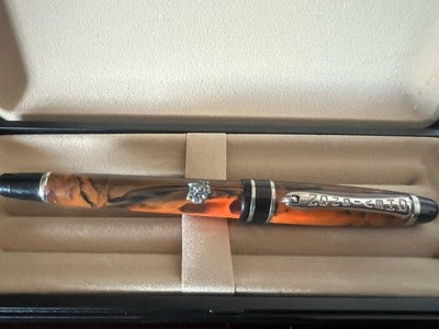 🔴 CHEVIGNON penna stilografica marmorizzata Parigi a cartuccia scrive vintage