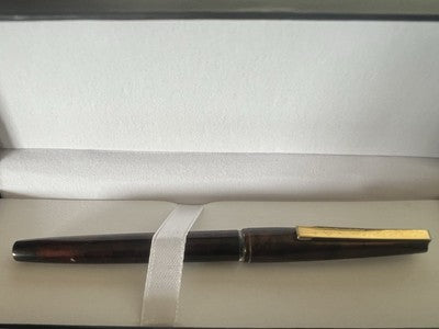 🔴 Penna stilografica marmorizzata a cartucce M pennino F scrive vintage '70