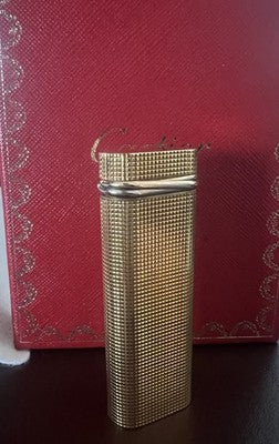 Cartier Briquet Trinity Guilloché Plaqué Fonctionne Avec Trousse Instructions