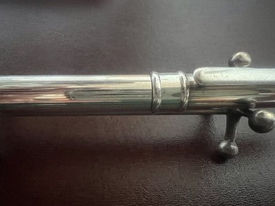 🔴 Penna sfera roller ARGENTO MASSICCIO 925 millerighe a scatto vintage