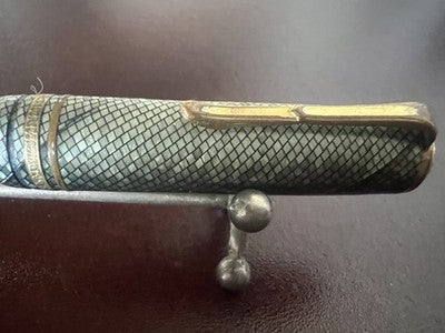 Pen Fountain Pen Celluloid Mop Mosaic Snake And Gold 14K Vintage