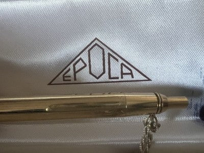 🔴 EPOCA penna sfera dorata mini con fiocco ornamentale scrive vintage